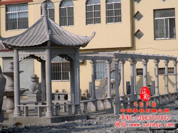 花岗岩石亭子