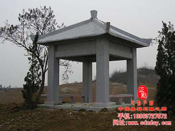 仿古石雕四角凉亭