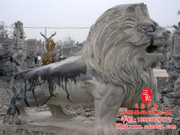 石雕跑狮|雄狮雕刻