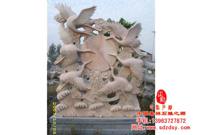 石雕仙鹤奔月