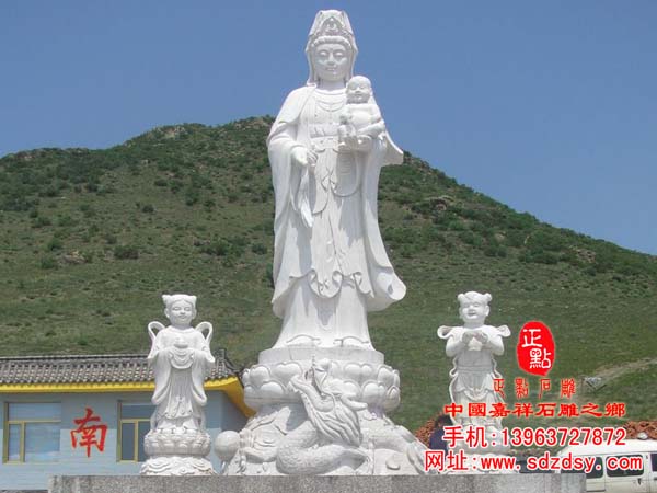 石雕送子观音雕刻