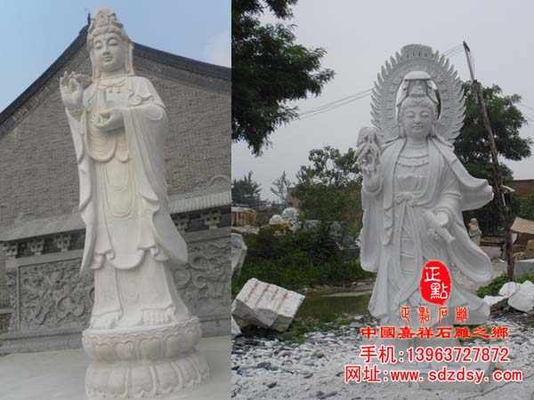 汉白玉滴水观音雕塑