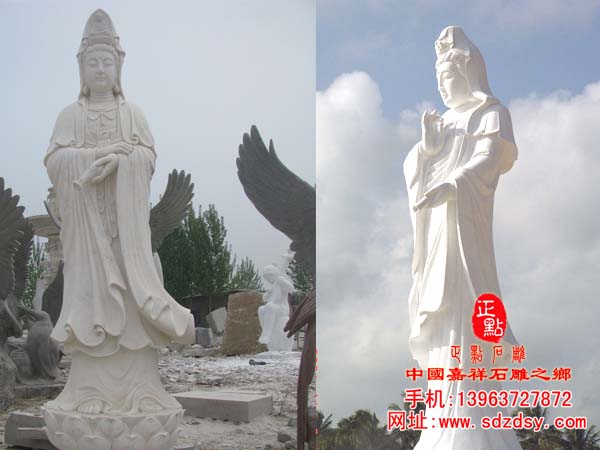 石雕南海观音雕像
